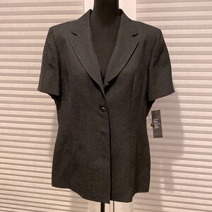 NWT LeSuit Lined Short Sleeve Jacket Navy Sz 16